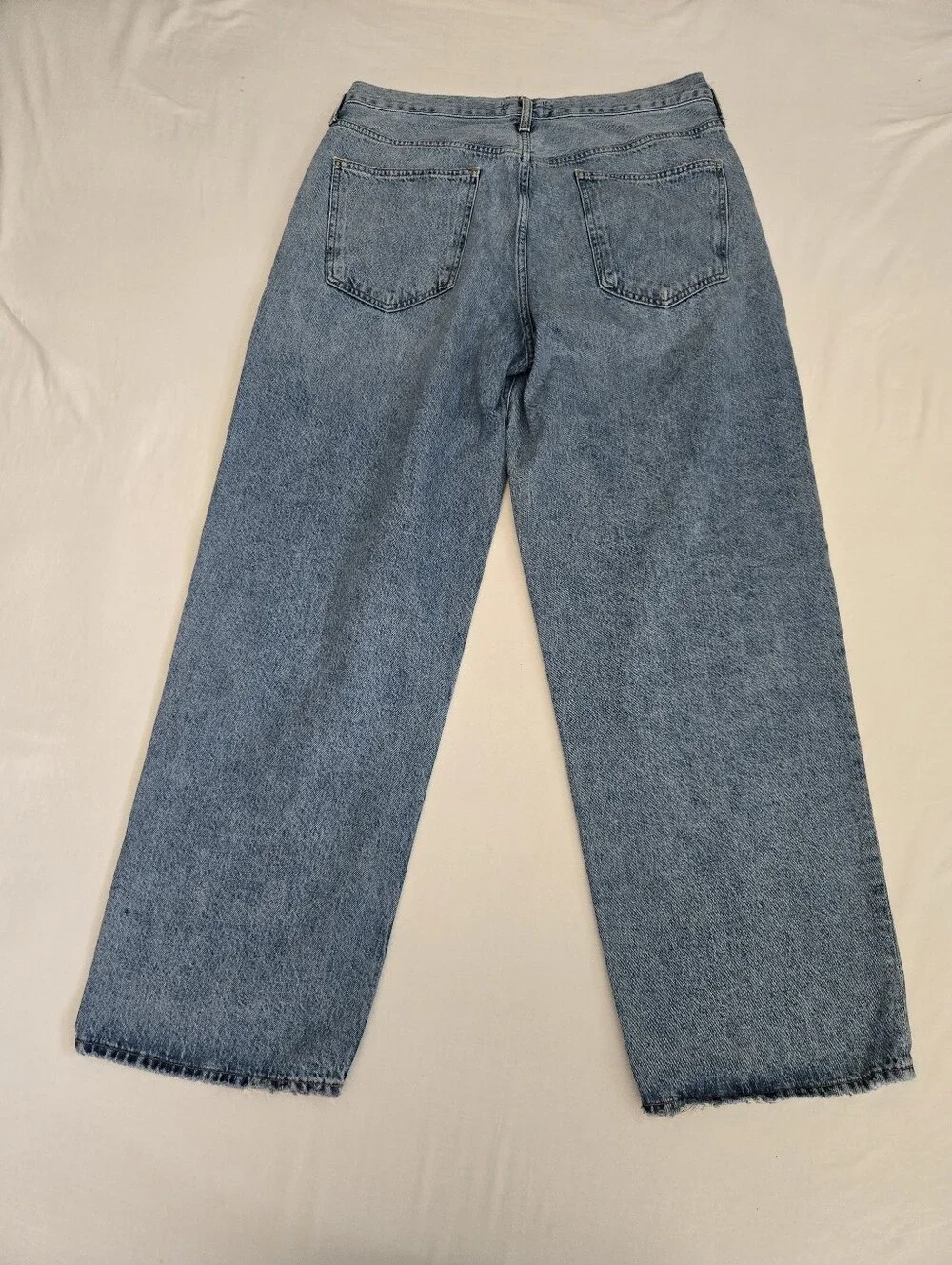 Agolde Crisscross Criss Cross Wide Leg Jeans Button Fly Blue Size 32